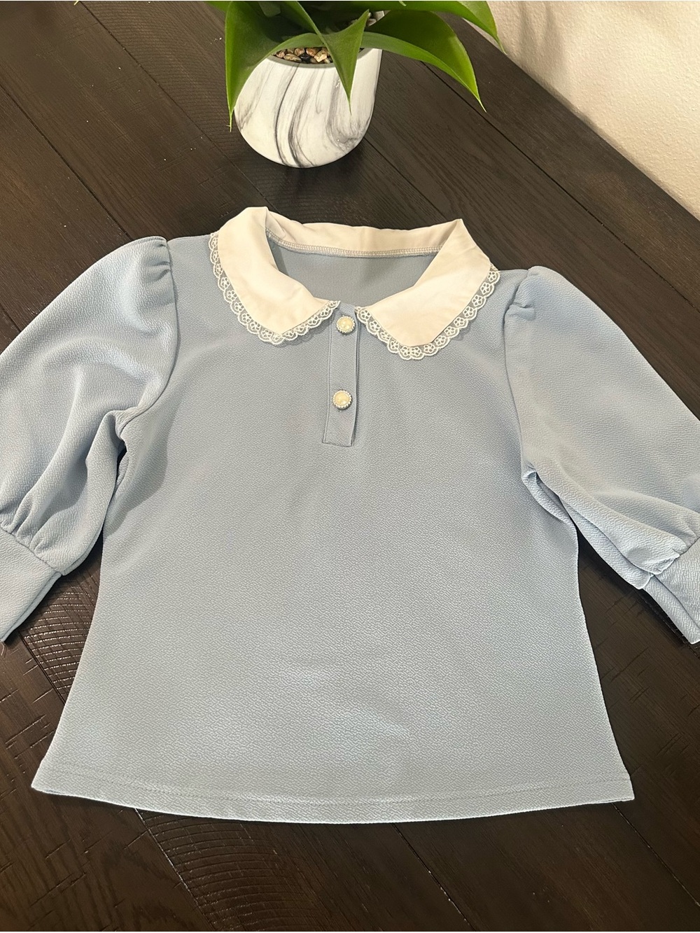 SHEIN sky blue blouse 👚 (6)